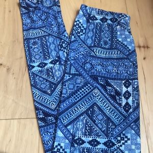 Blue Patterned Legging